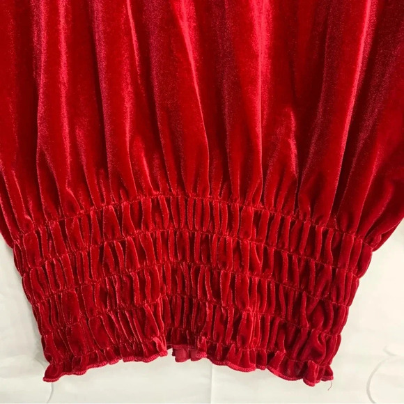 NWT Vince Camuto Dolman-Sleeve Smocked Waist Velvet 3/4 Sleeve Blouse, size S - Picture 7 of 10